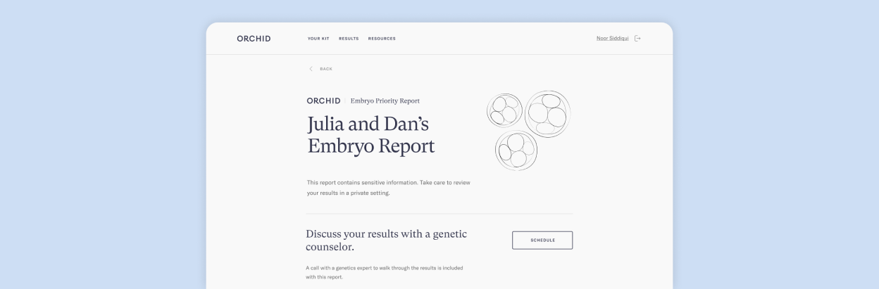 embryo report screenshot